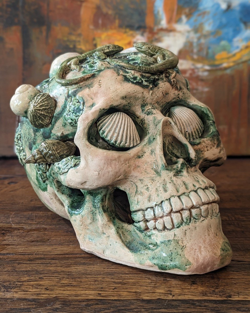 Ceramic Skull Vanity By Gisèle Garric