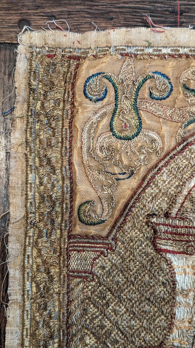 Liturgical Chaperone In St. John Embroidery Period 16th Century-photo-3