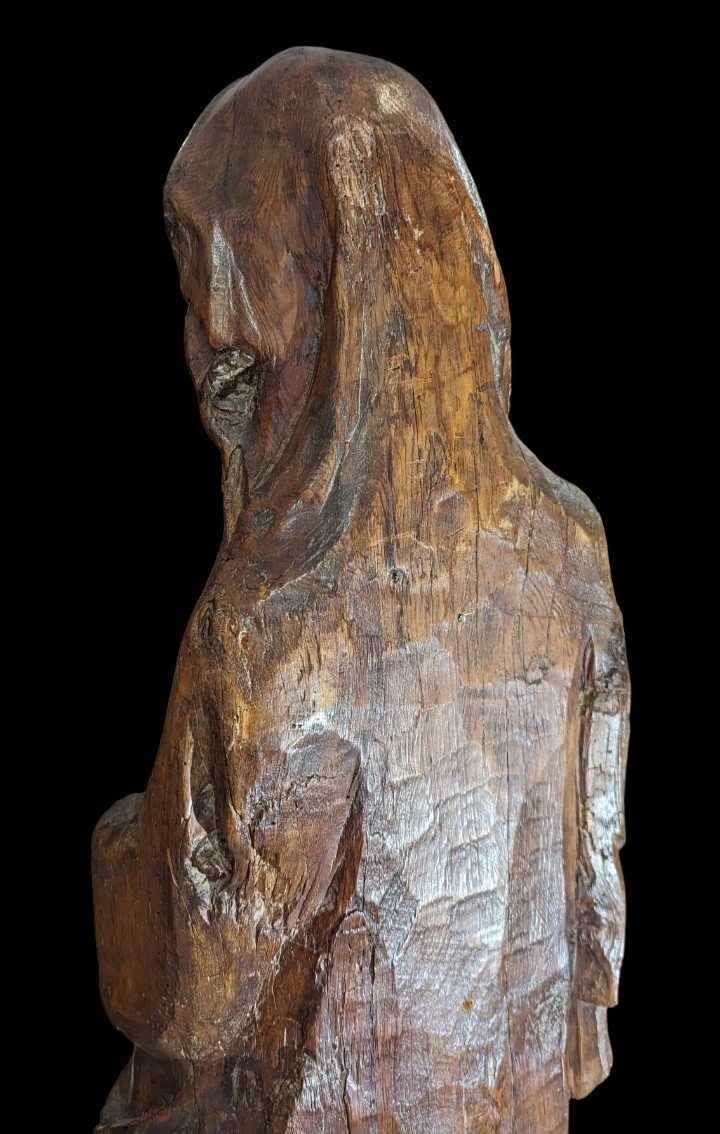 Large Statue Of Saint In Solid Wood 16th Century-photo-2