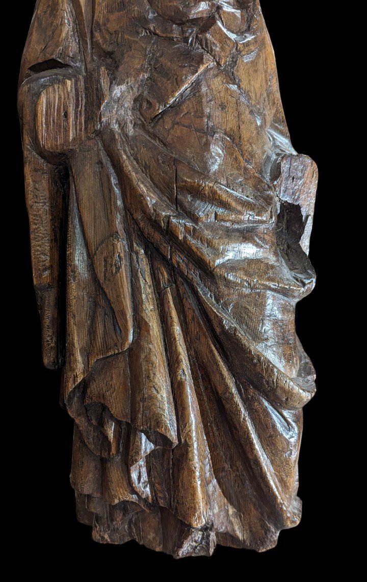Large Statue Of Saint In Solid Wood 16th Century-photo-1