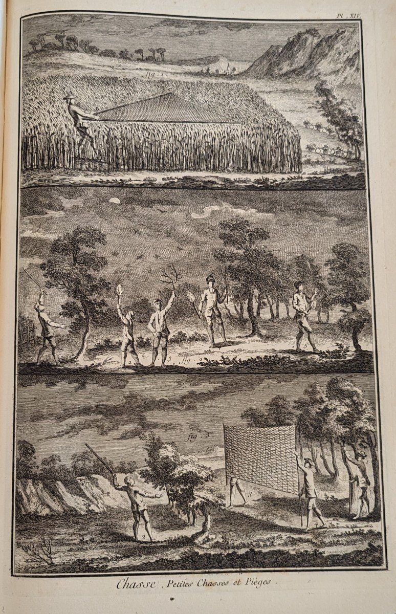 Encyclopédie Diderot - Recueil De Planches - La Chasse - 1753 - Etat Remarquable