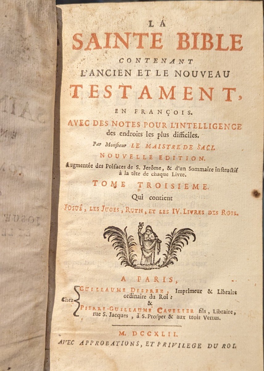 Bible De Sacy En François - 14 Volumes - Complete - 1742 - Desprez & Cavelier-photo-3