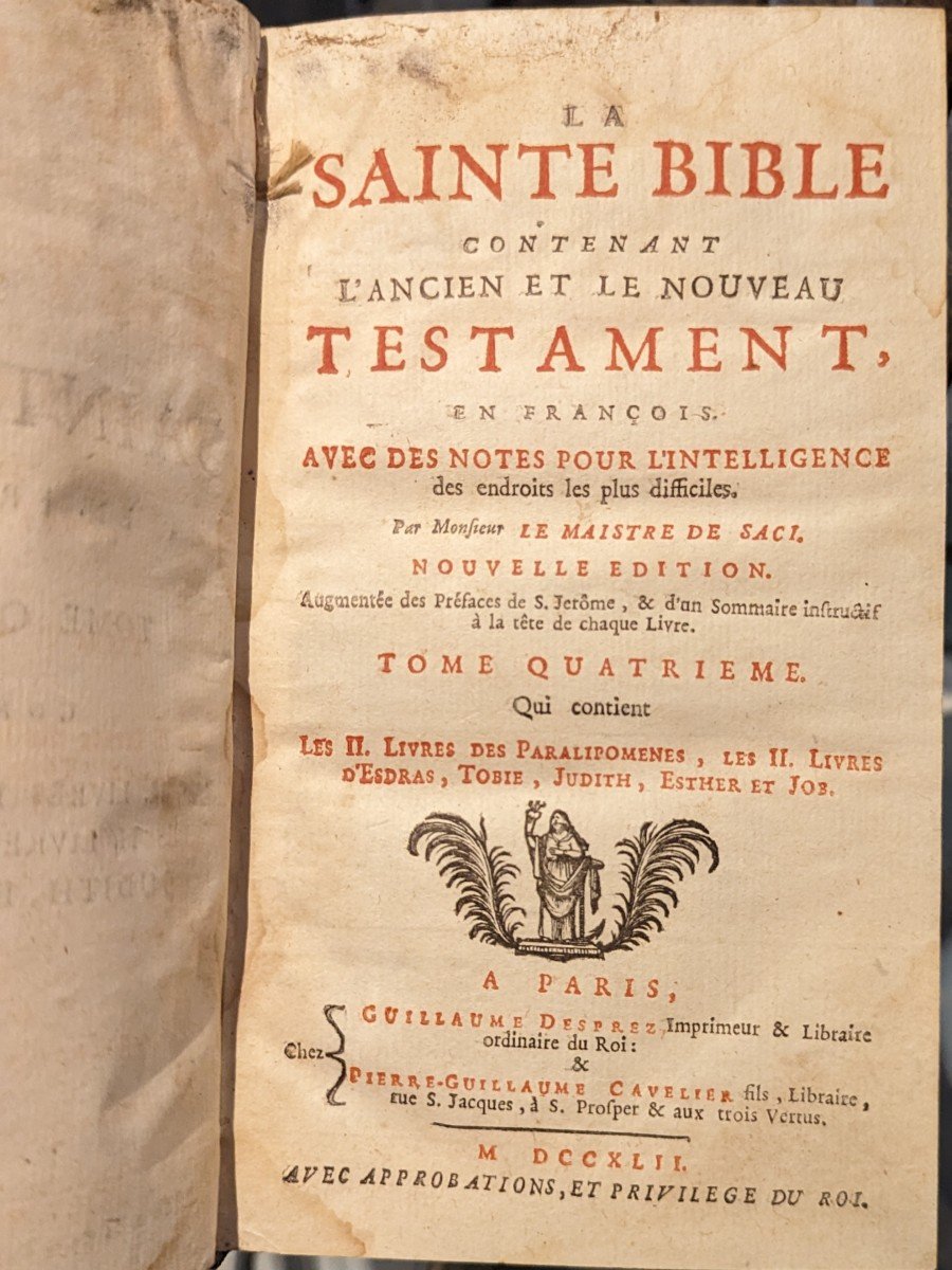 Bible De Sacy En François - 14 Volumes - Complete - 1742 - Desprez & Cavelier-photo-4