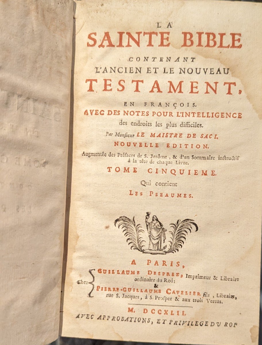 Bible De Sacy En François - 14 Volumes - Complete - 1742 - Desprez & Cavelier-photo-5
