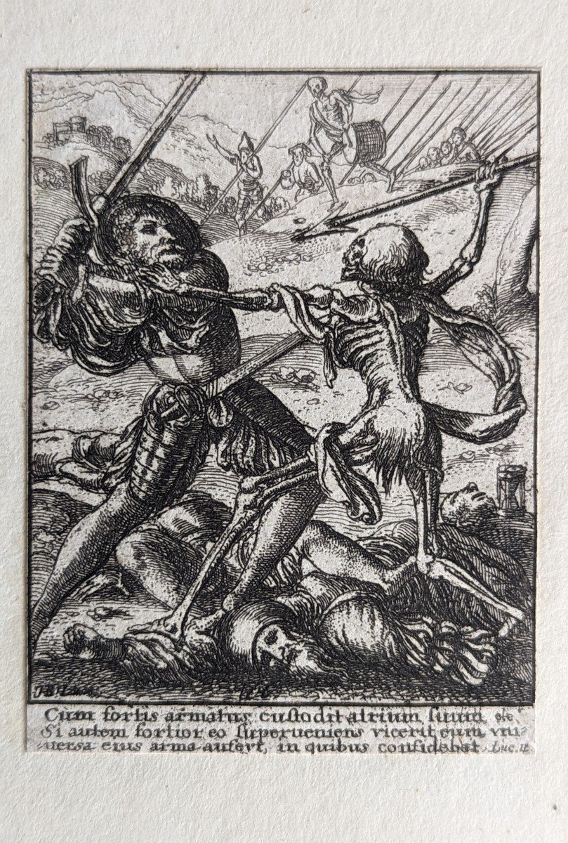 Engraving - The Knight Of The Dance Of Death - By Wenceslaus Hollar And Van Diepenbeeck - 1651-photo-2
