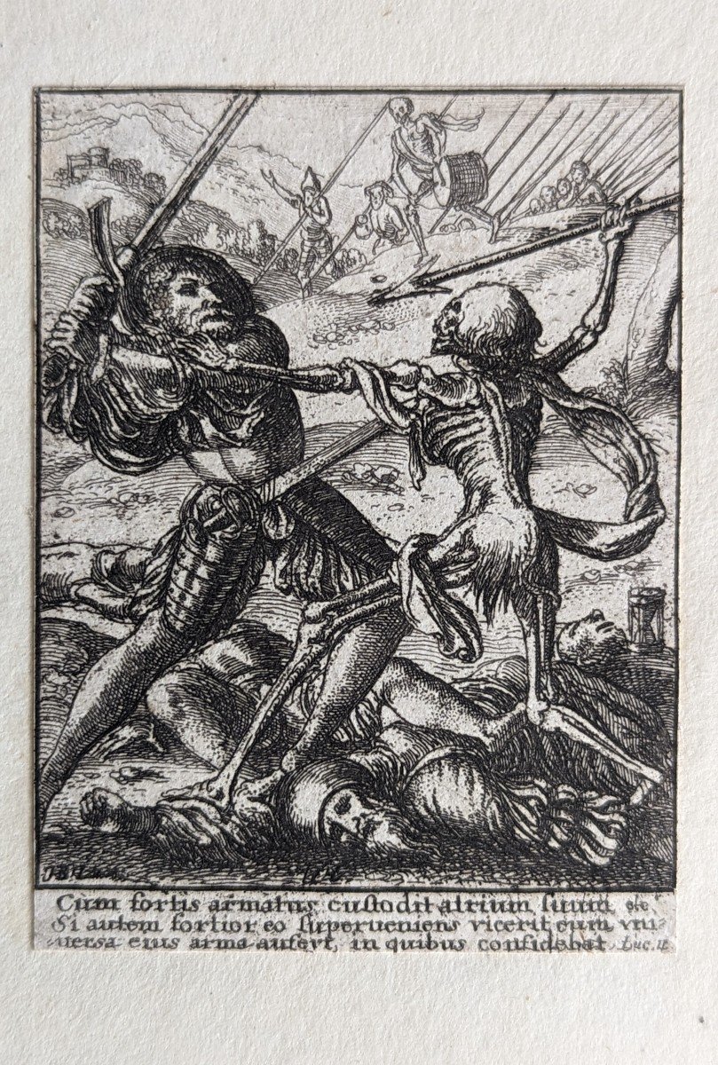 Gravure - Le Chevalier De La Danse De La Mort - Par Wenceslaus Hollar et Van Diepenbeeck - 1651-photo-2