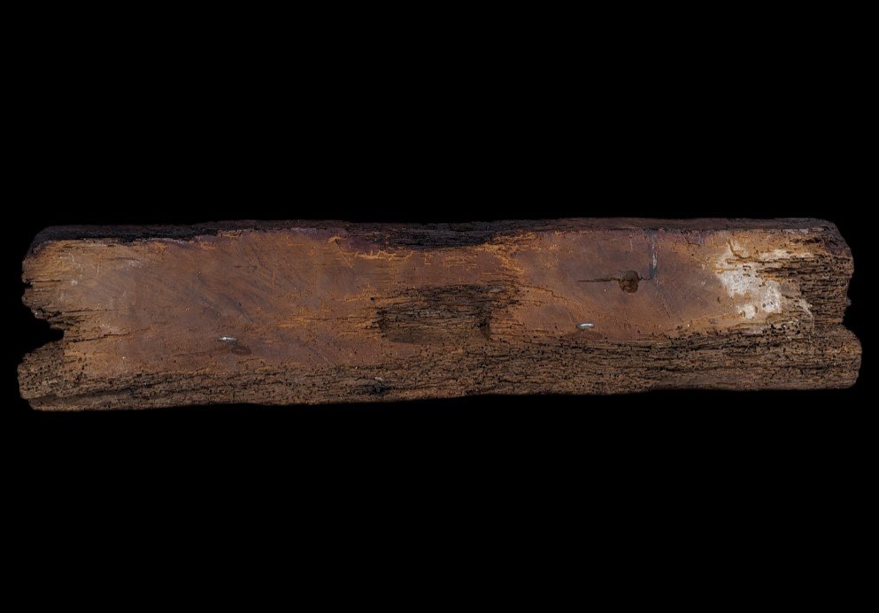 Rare Medieval Hourglass Beam - Rooster And Gothic Phylactery - 15th 16th Century-photo-1