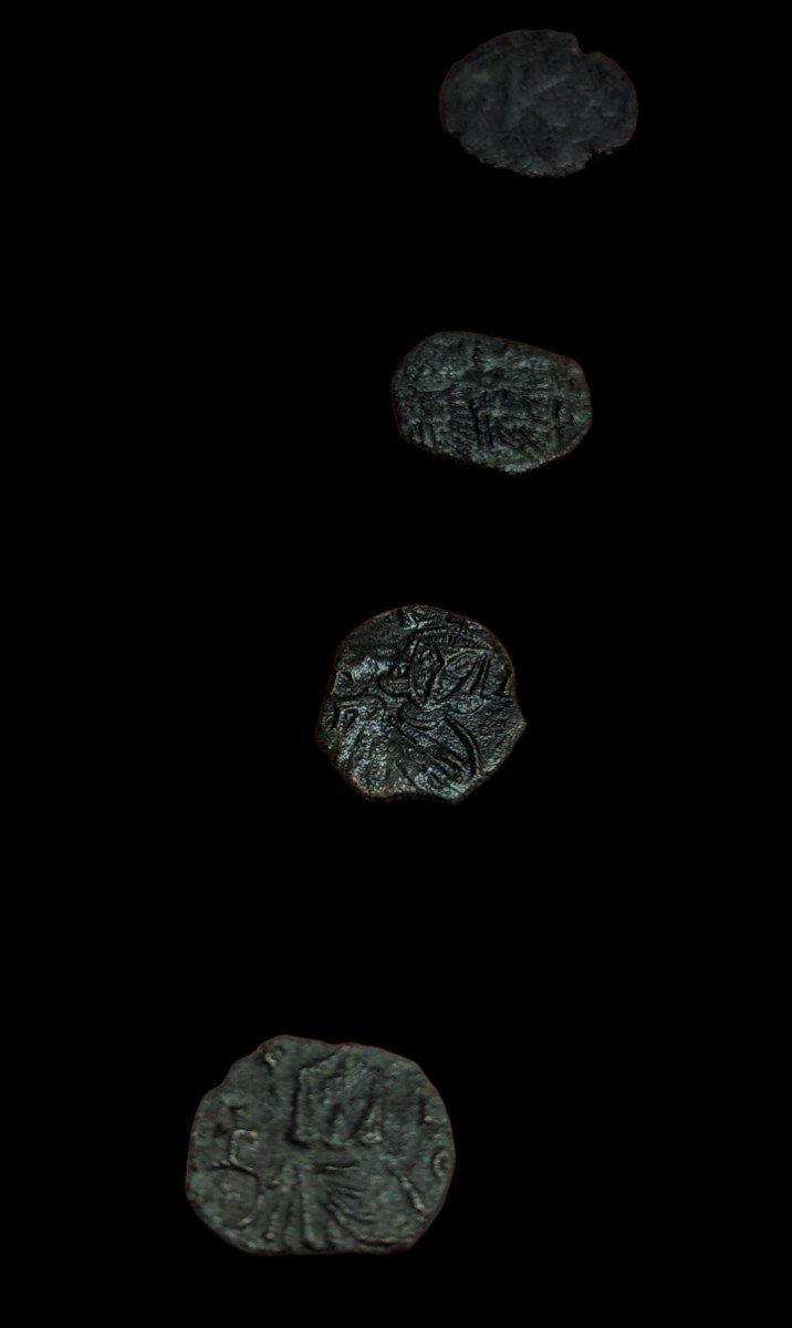 Collection De 12 Monnaies Byzantines - Bronze - Moyen âge -ex Col. Sable - Numismatique-photo-3