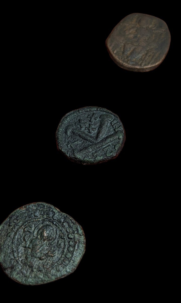 Collection De 12 Monnaies Byzantines - Bronze - Moyen âge - Ex Col. Sable - Numismatique-photo-2