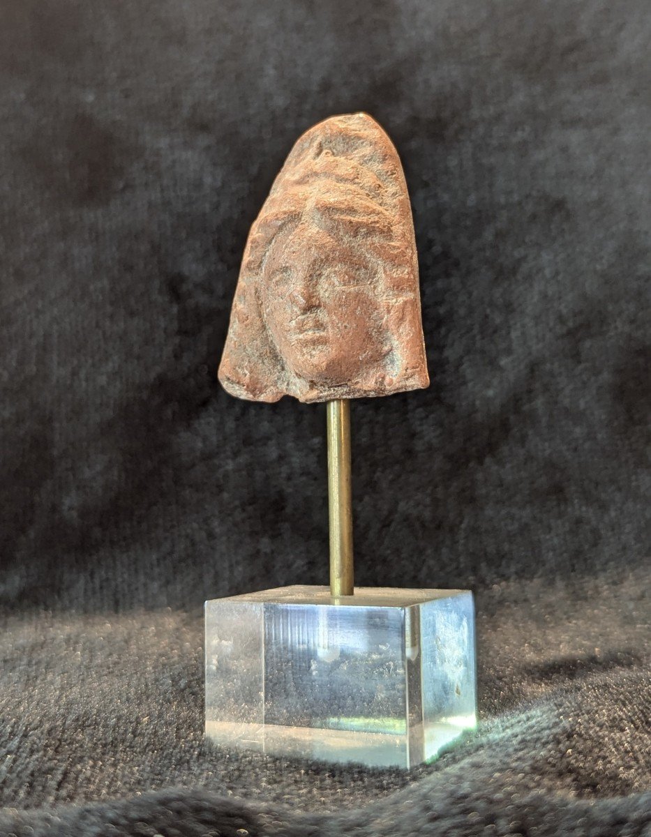 Tête votive en terre cuite - Travail gréco-romain - Égypte-photo-2
