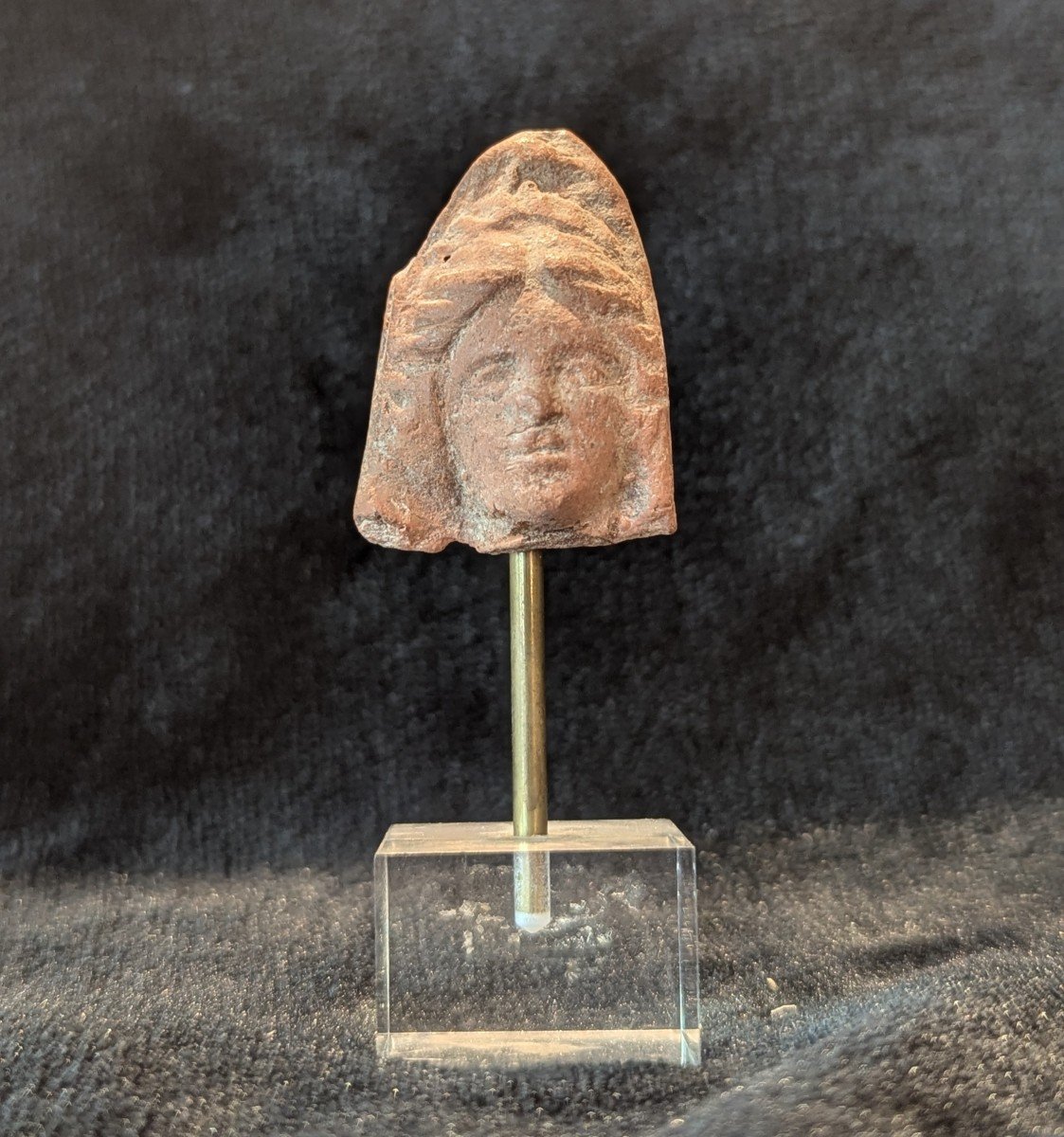 Tête votive en terre cuite - Travail gréco-romain - Égypte-photo-2