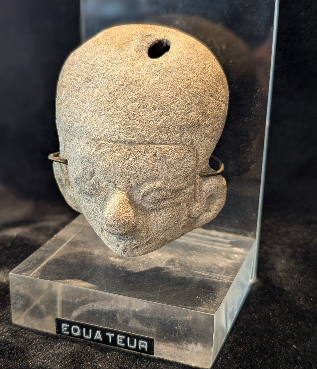 Dignitary Head With Deformed Skull - Tomaco La Tolita Culture - Pre-columbian Archeology-photo-6