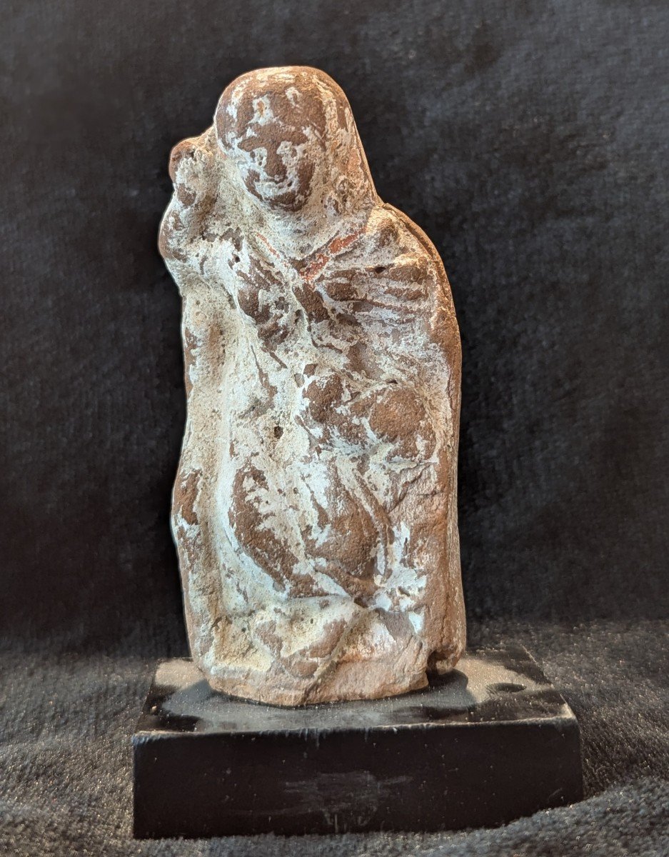 Terracotta And White Slip Figurine - Roman Period - Egypt - Archeology-photo-3