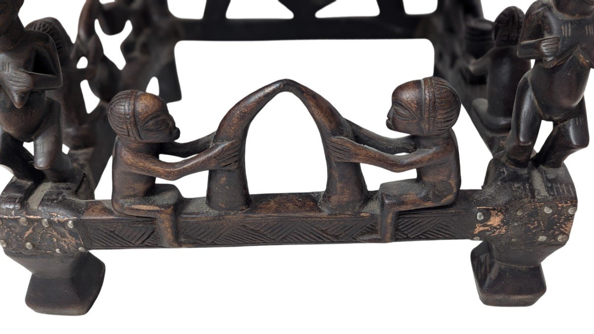 Chokwe Chief's Seat In Carved Wood - Angola - Drc -photo-4