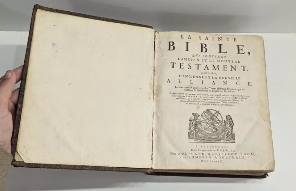 Sainte Bible - Amsterdam - Joan Blaeu - 1687 - Ancien & Nouveau Testament - 17th-photo-2