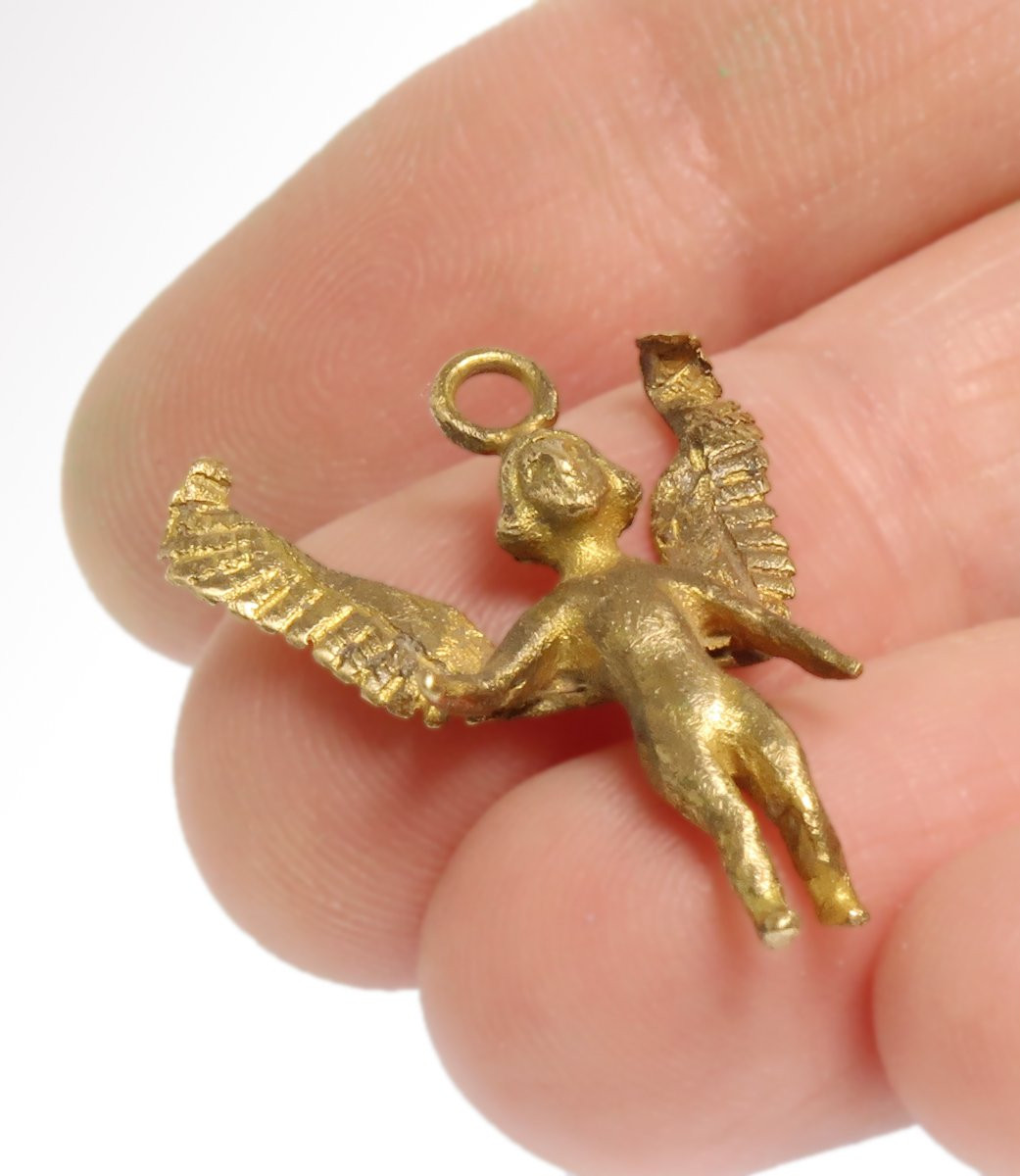 Pendentif Grec En Or Représentant éros Ailé - III-iie Siècle Avant Notre ère - Bijou Antique-photo-3