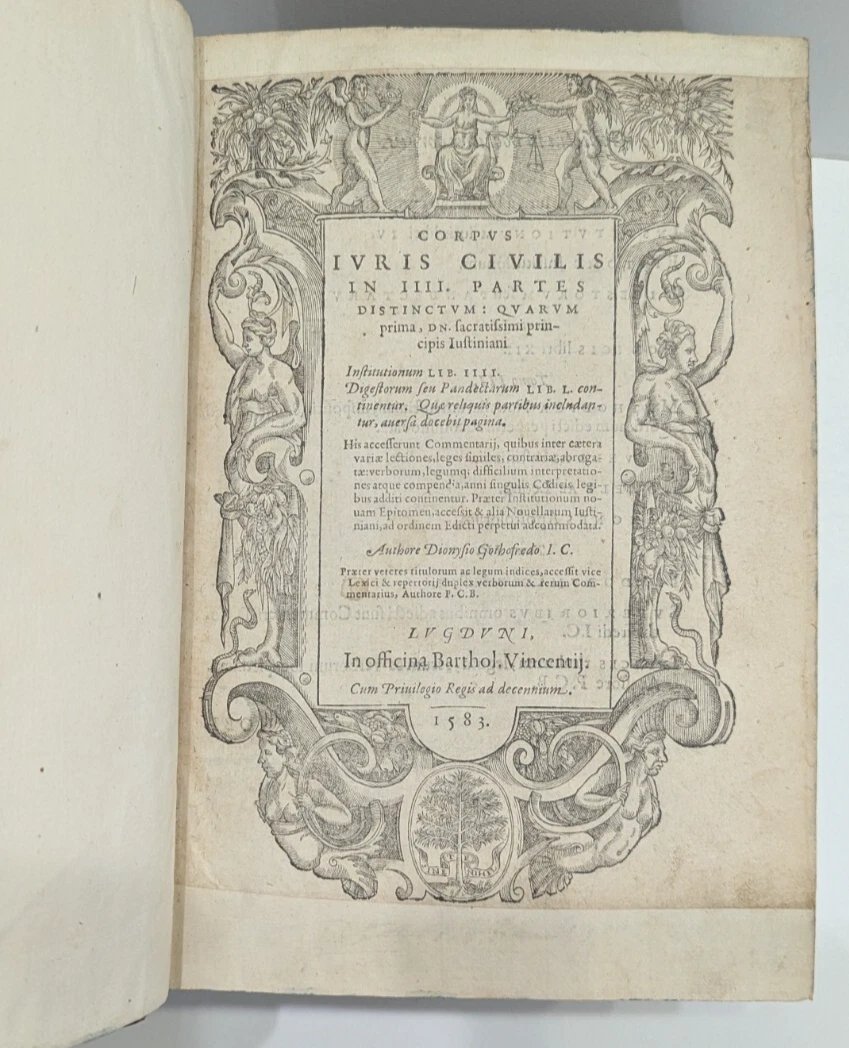 Corpus Juris Civilis – Denys Godefroy – 3500 Pages De 1583 – Ouvrage Rarissime-photo-4