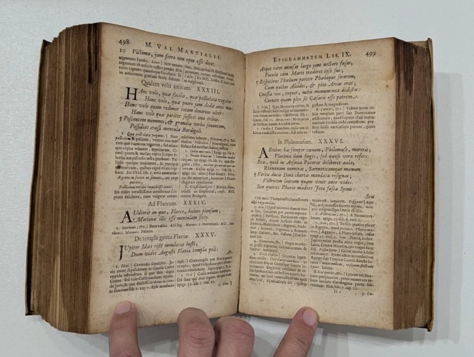 Epigrams - Valerii Martialis - Leyden - Engraving - 1656 - Old Book-photo-3