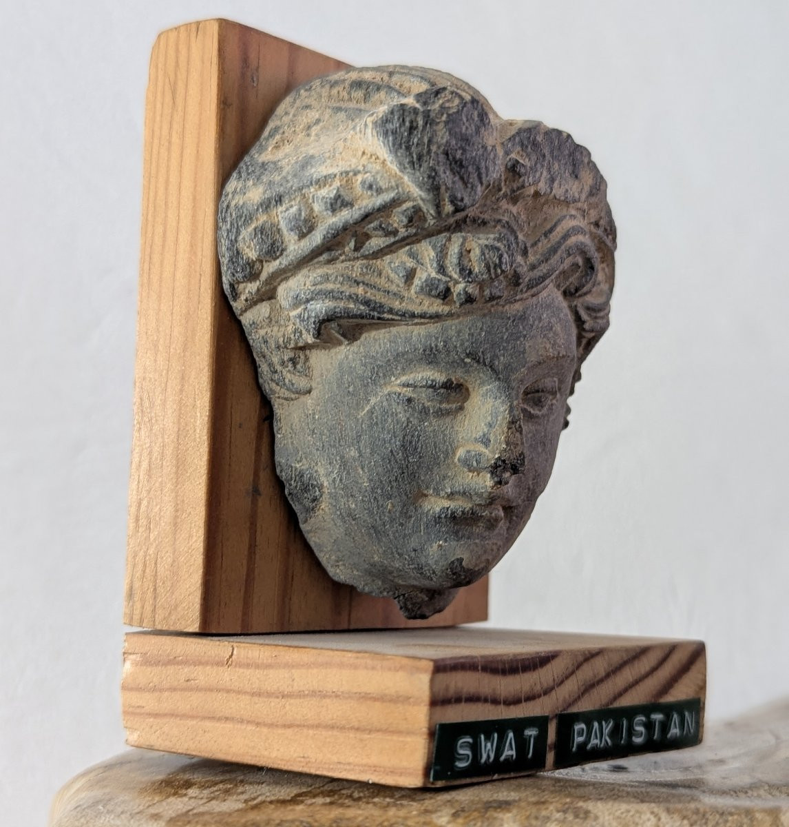 Sculpted Schist Head - Gandhara - 1st - 3rd Century Ad - Archaeology-photo-4