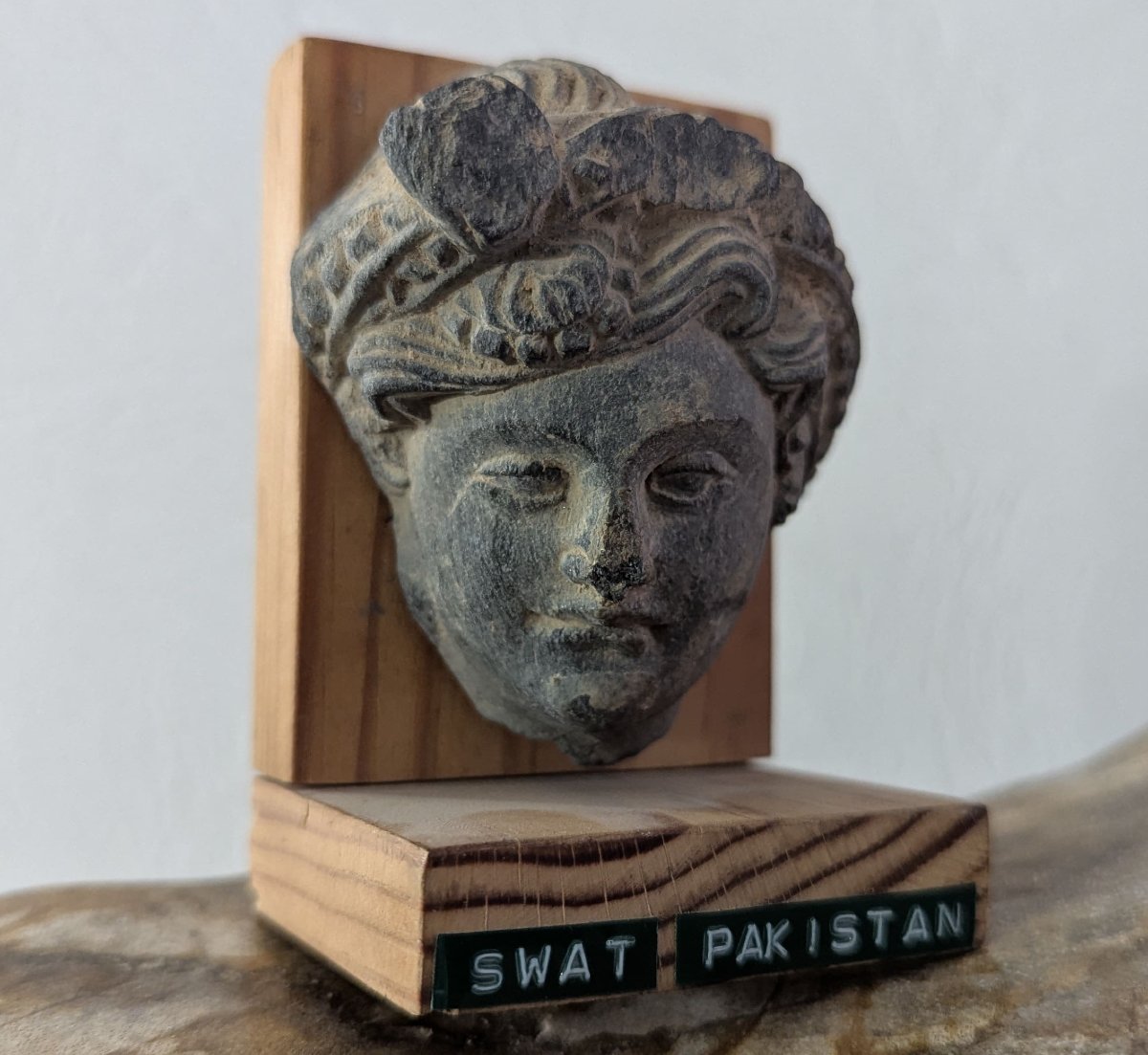 Sculpted Schist Head - Gandhara - 1st - 3rd Century Ad - Archaeology-photo-3