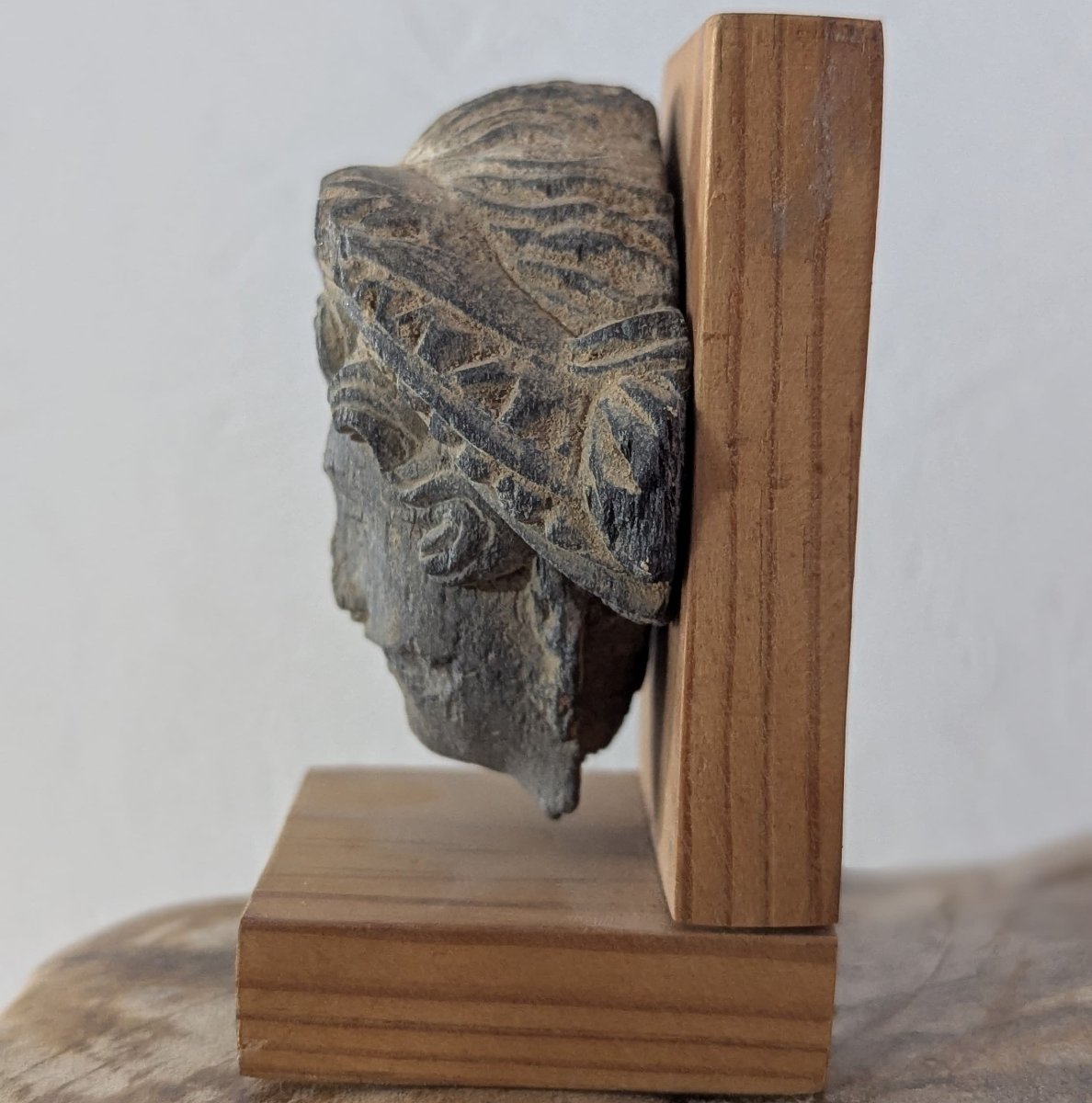 Sculpted Schist Head - Gandhara - 1st - 3rd Century Ad - Archaeology-photo-6