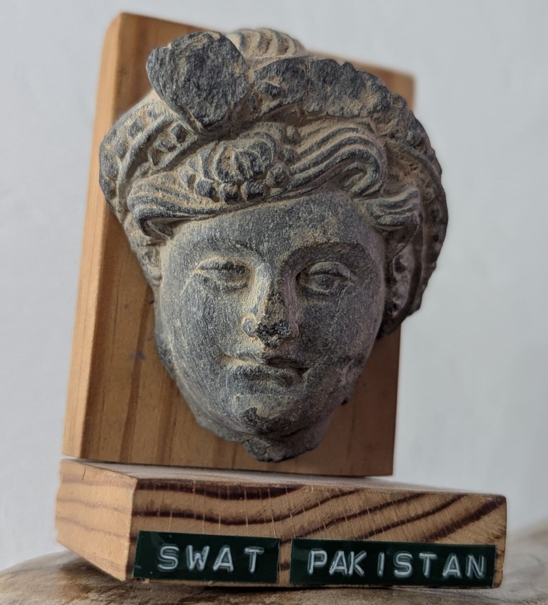 Sculpted Schist Head - Gandhara - 1st - 3rd Century Ad - Archaeology-photo-7