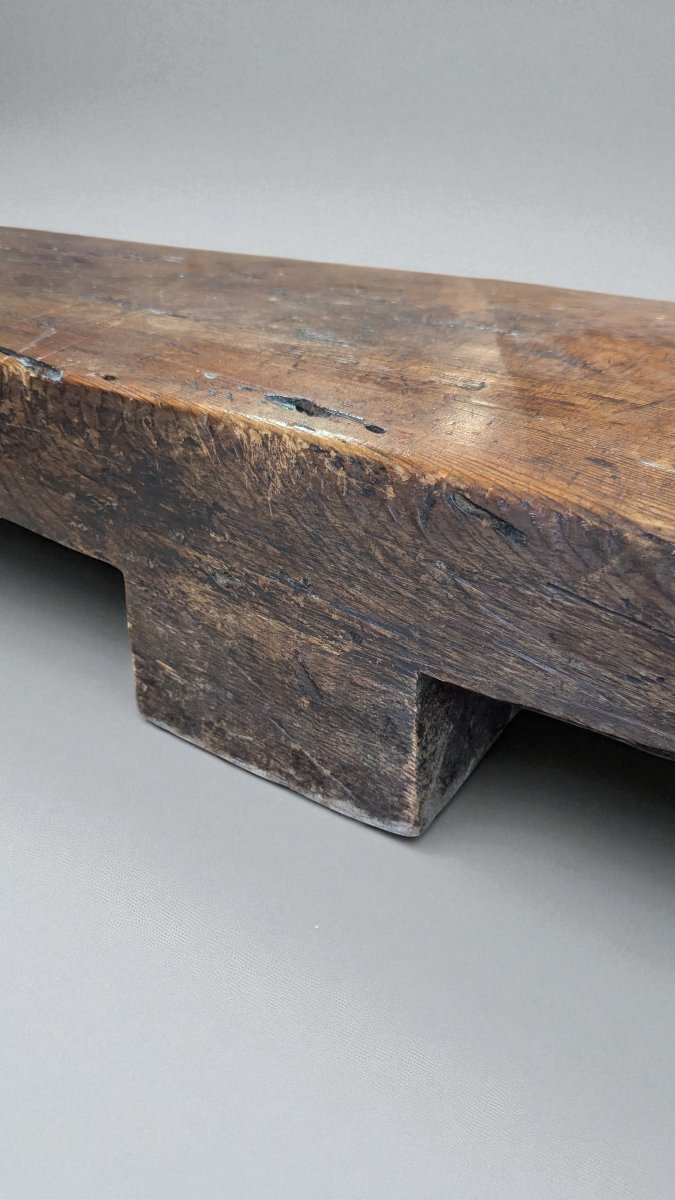 Exceptional Monoxyl Coffee Table – Probably Japanese Zataku, Edo Period – Brutalism -photo-3