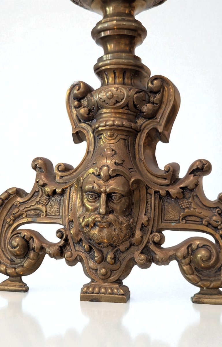 Paire de Chenets en Bronze – Travail d’époque Napoléon III -photo-2