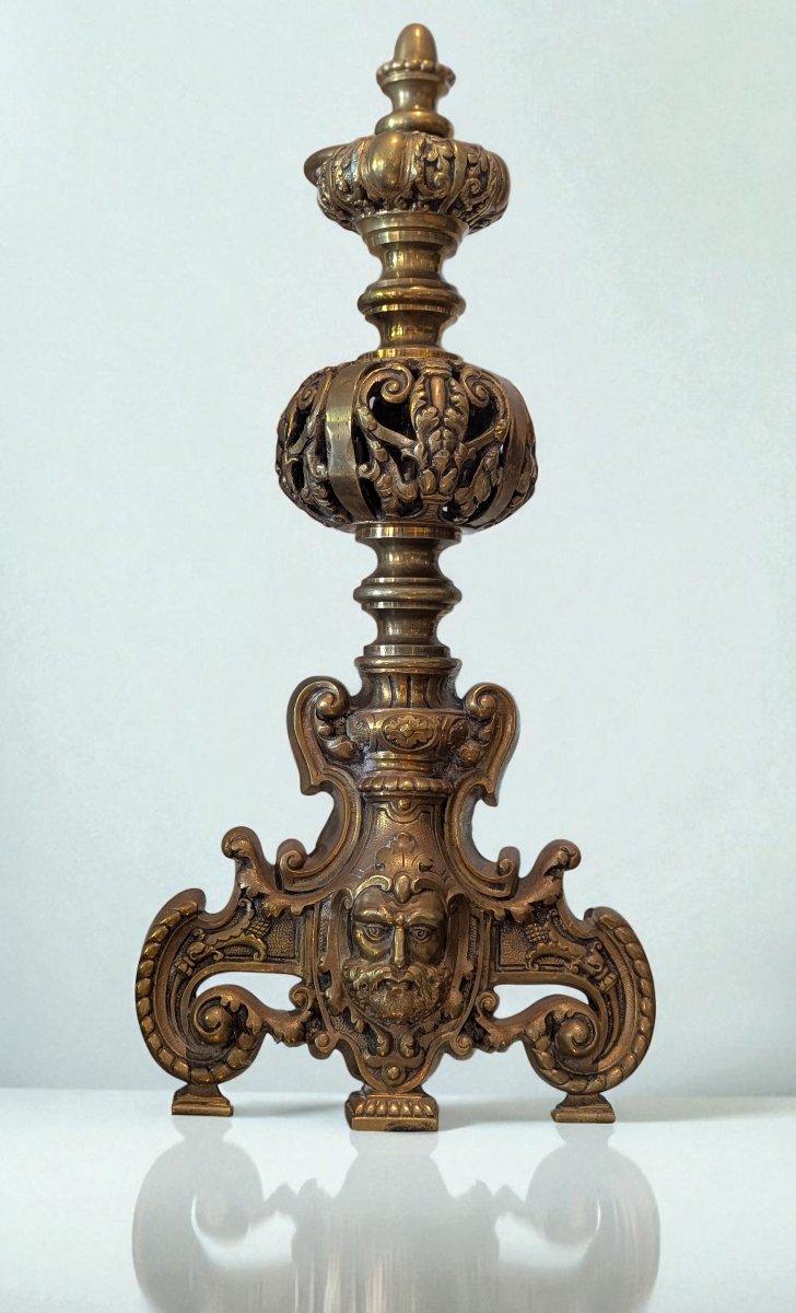 Paire de Chenets en Bronze – Travail d’époque Napoléon III -photo-3