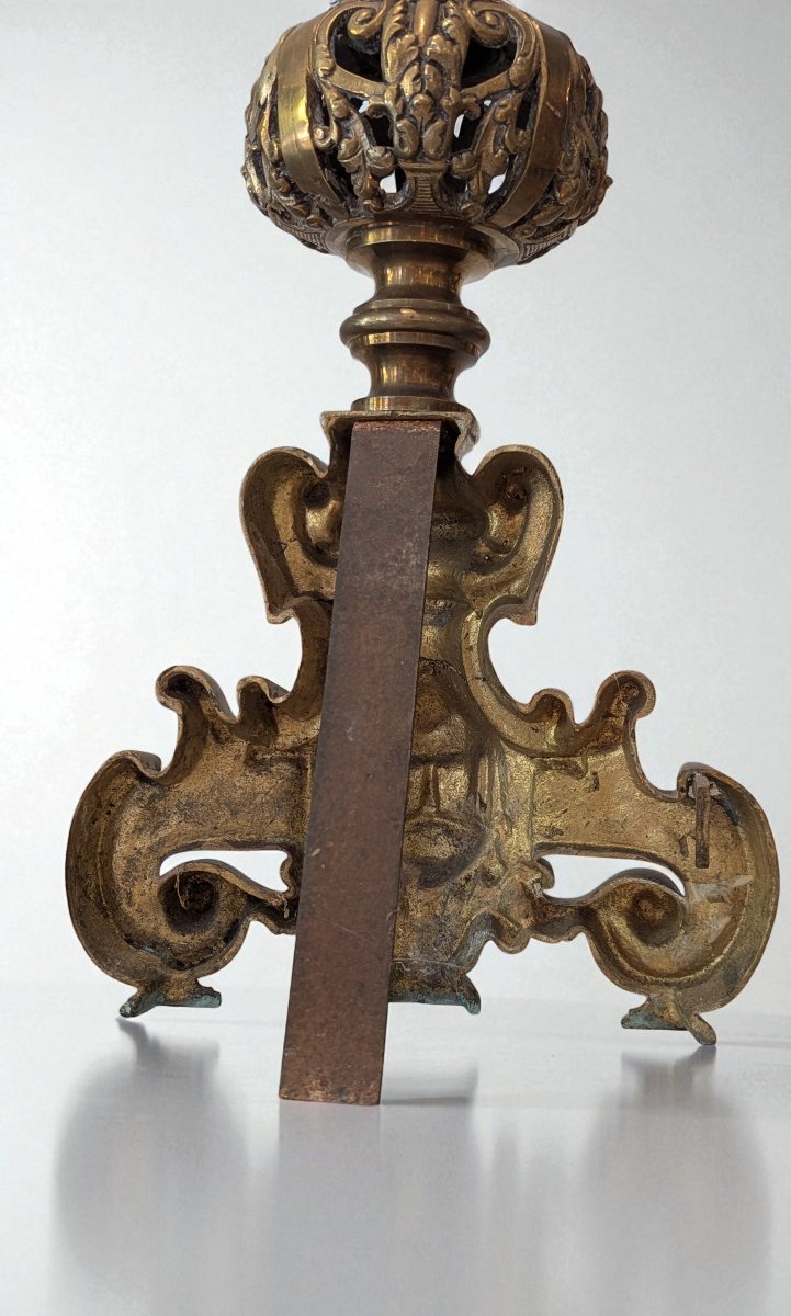 Paire de Chenets en Bronze – Travail d’époque Napoléon III -photo-1