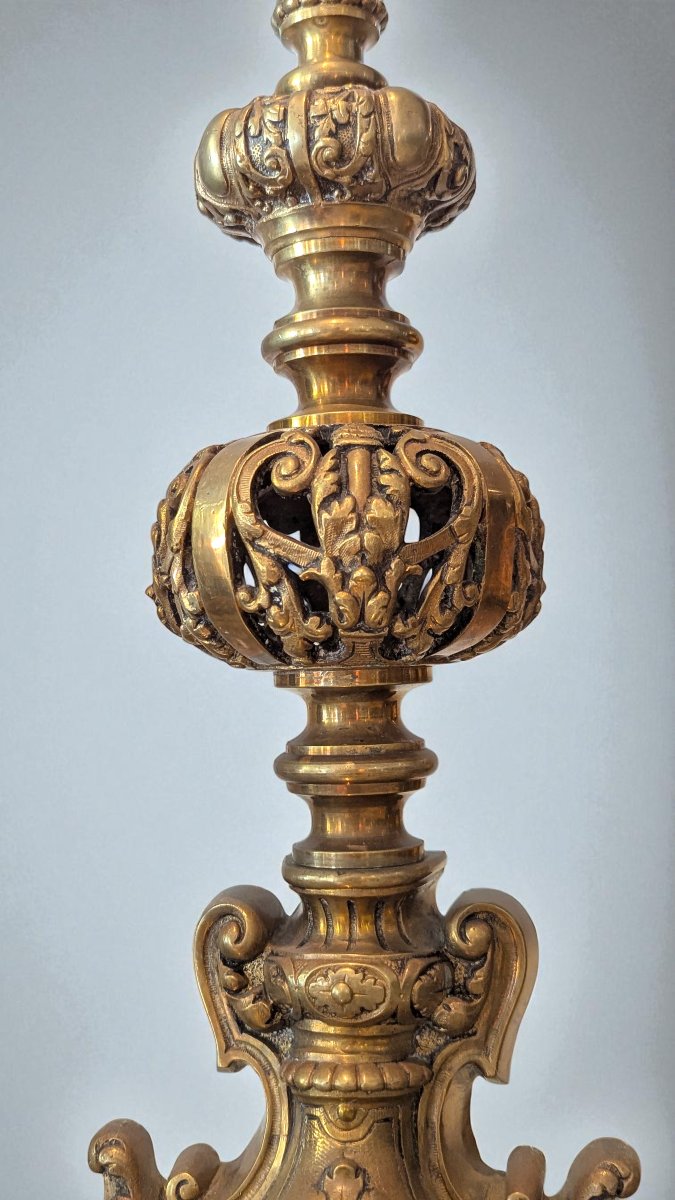 Paire de Chenets en Bronze – Travail d’époque Napoléon III -photo-4