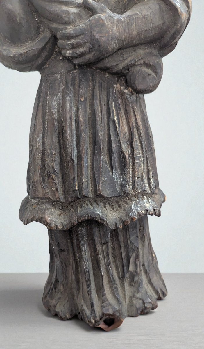 Carved Oak Bearer Figure – Torchère – 16th Century-photo-2