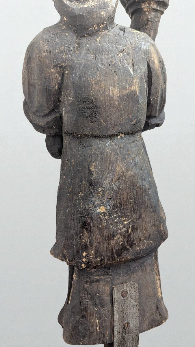 Carved Oak Bearer Figure – Torchère – 16th Century-photo-2