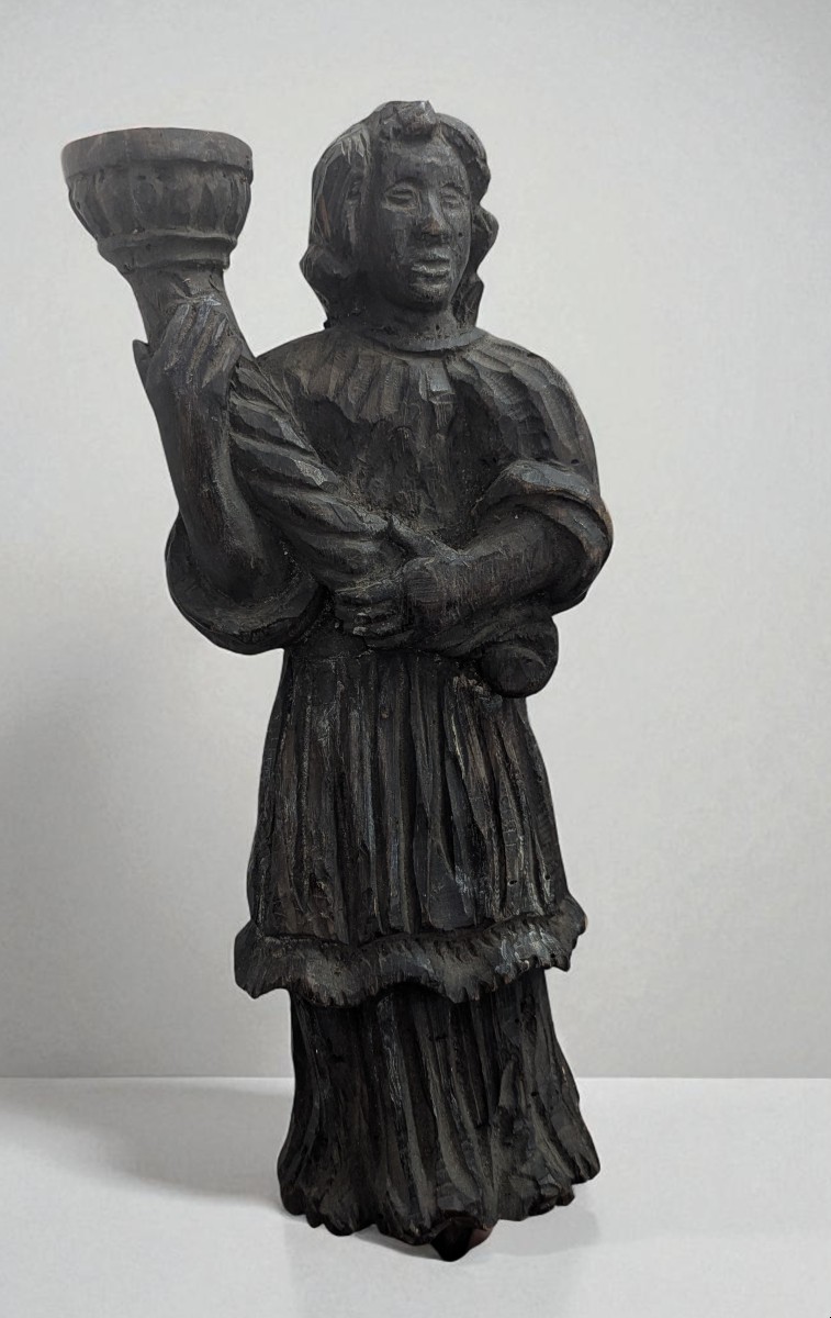 Carved Oak Bearer Figure – Torchère – 16th Century