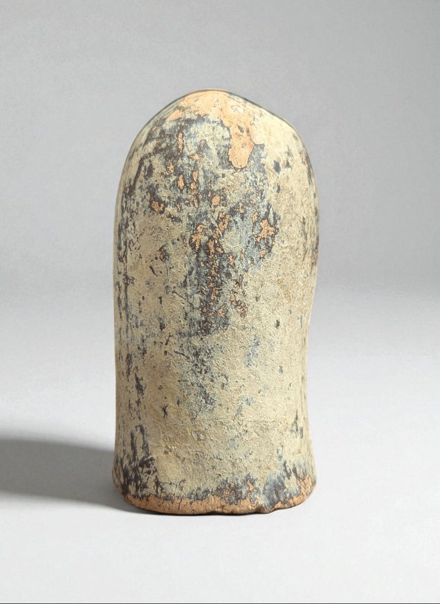 Tête votive polychrome en terre cuite - Grèce - IVe - IIIe siècle av notre ère - Archéologie -photo-1