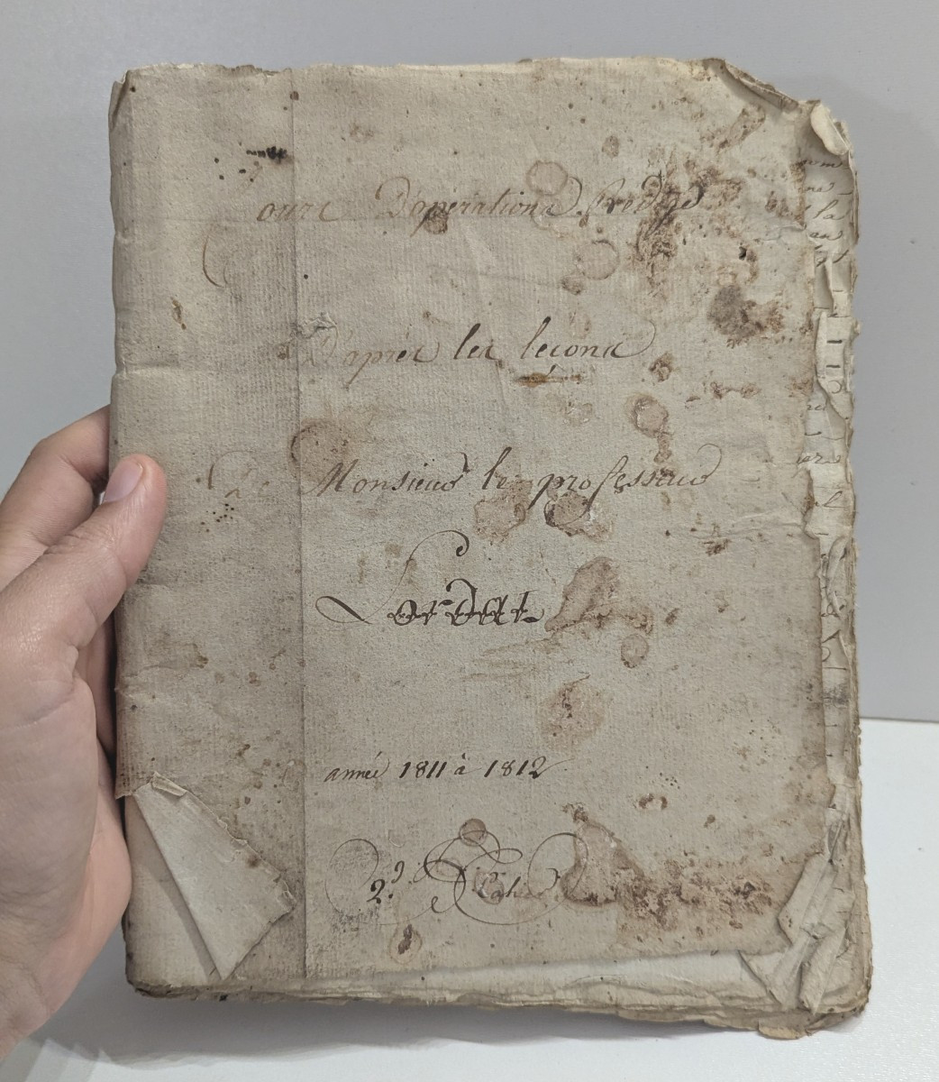 Manuscrit - Cours d'opération de Jacques Lordat - Montpellier 1811 & 1812 - 78pp