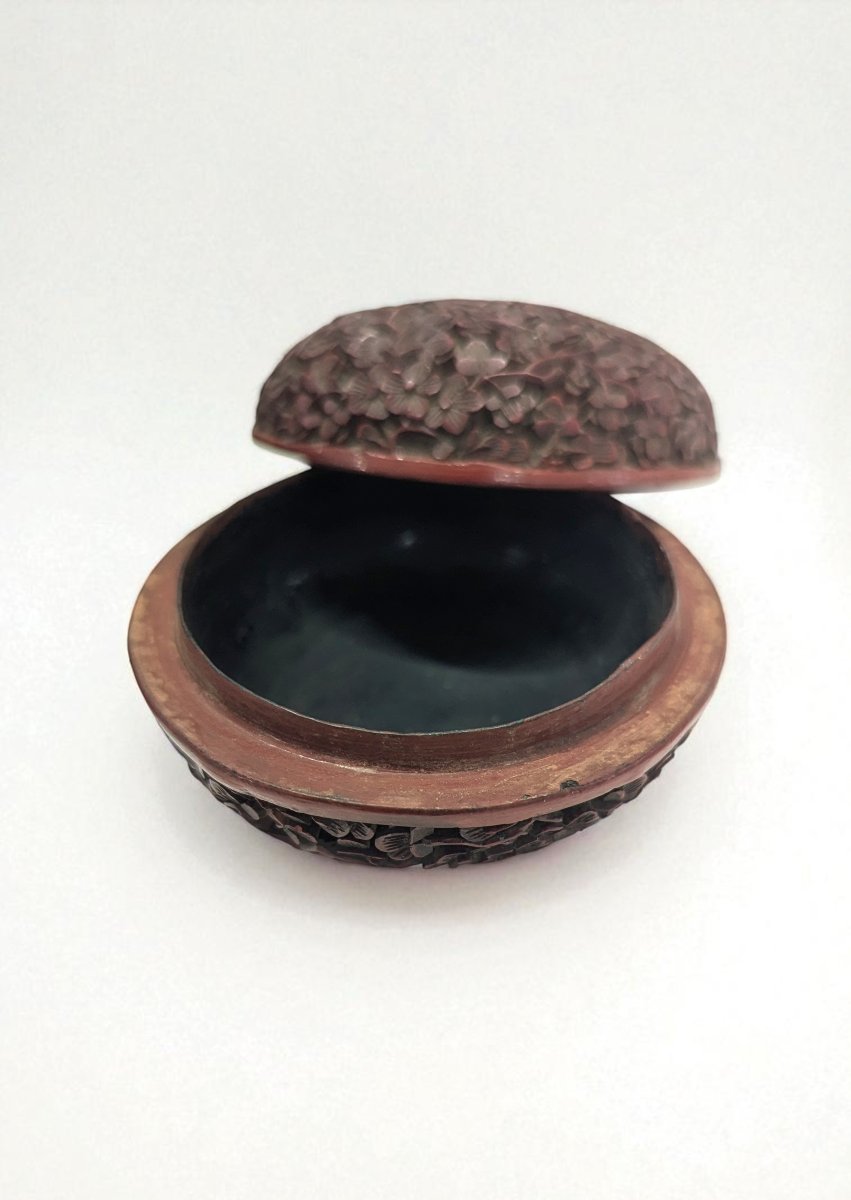 Pair Of Cinnabar Lacquered Makeup Boxes - China - Qing Dynasty - 19th Century-photo-5