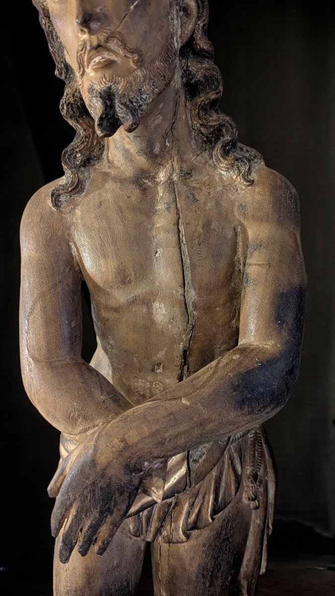 Christ aux liens en tilleul sculpté - Allemagne du Sud, École franconienne – vers 1500 – 81cm-photo-8