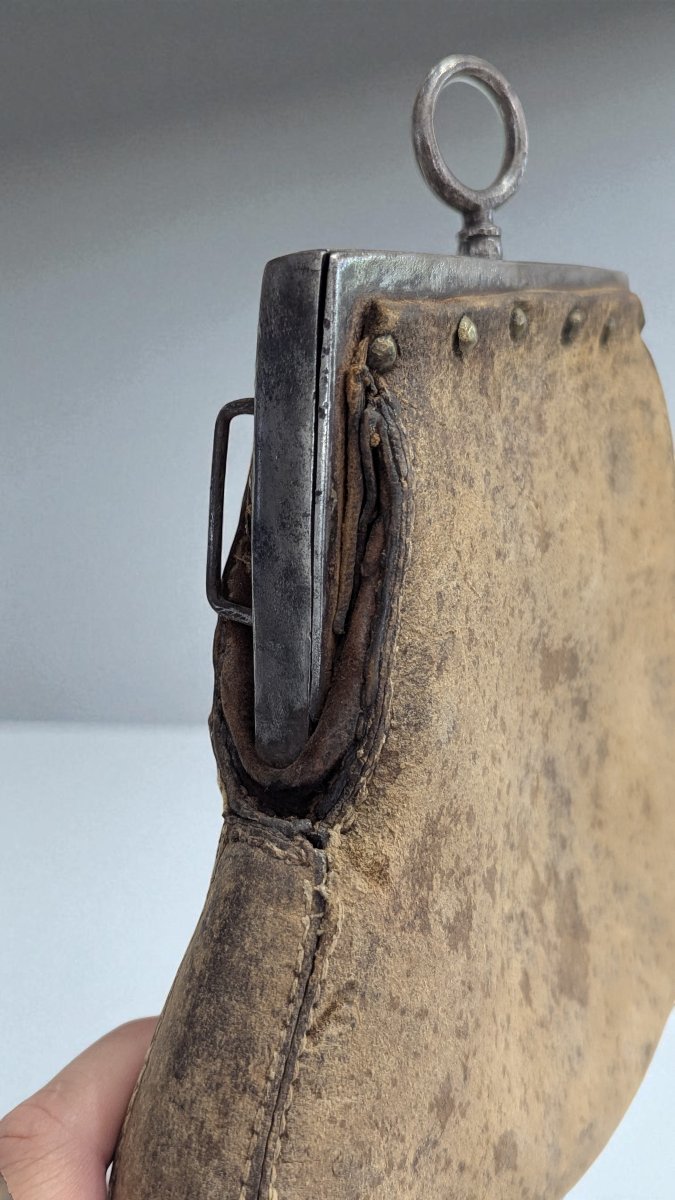 Rare Medieval Purse With Metal Frame - Northern Europe - 15th-16th Century-photo-4