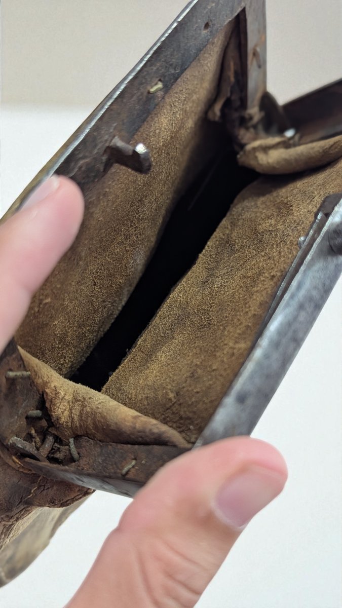 Rare Medieval Purse With Metal Frame - Northern Europe - 15th-16th Century-photo-8