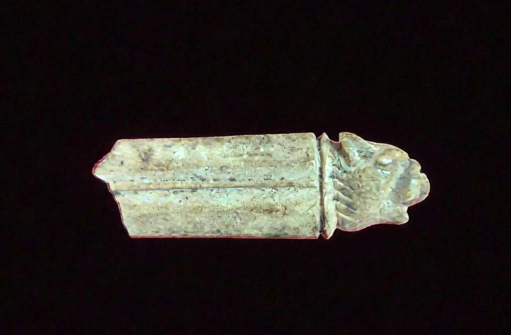 Manche de couteau romain en os à tête léonide - Empire romain - Ier-IIe siècle de notre ère-photo-2