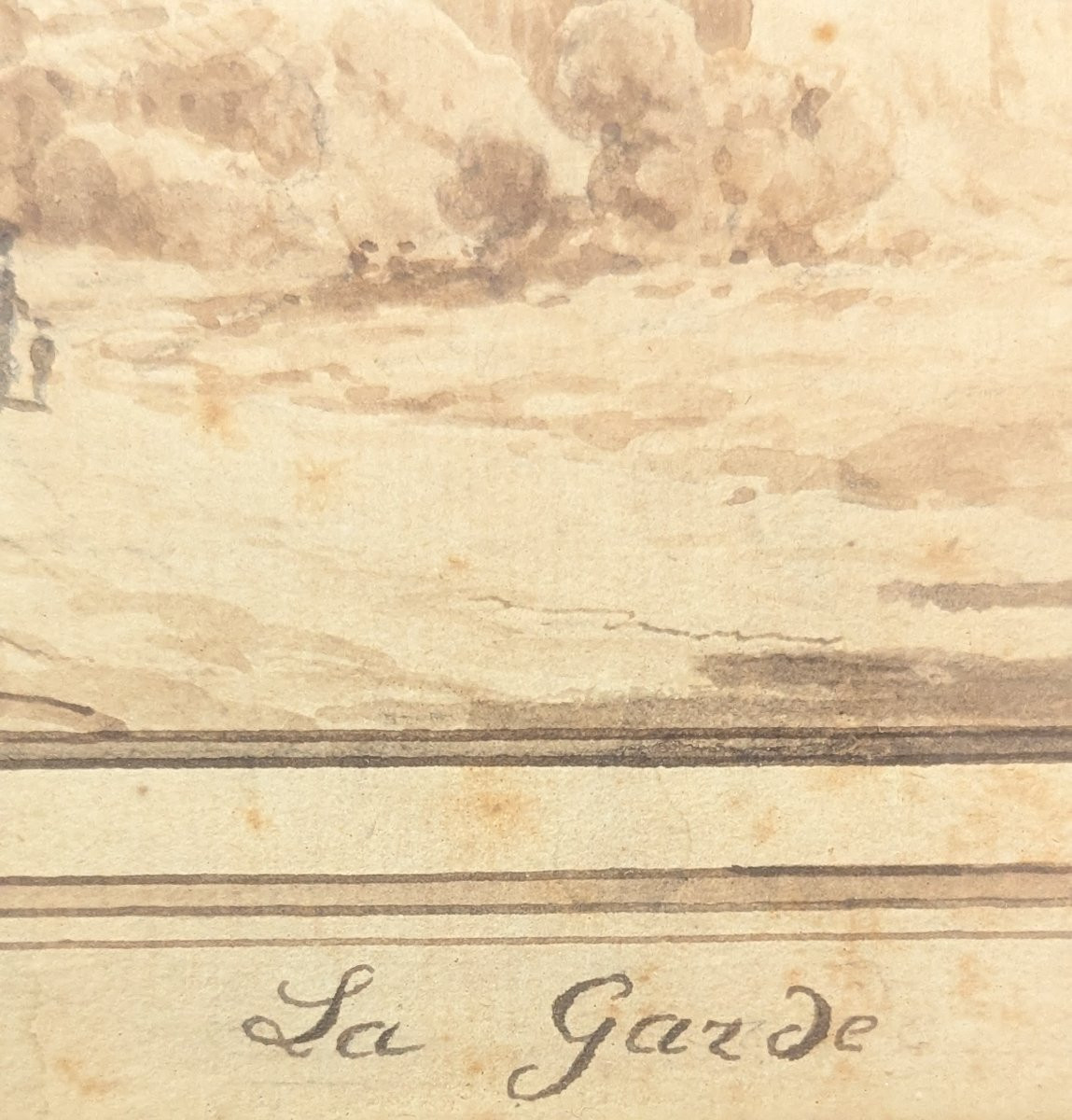 Dessin encre et lavis – Village de La Garde dans le Var – XVIIIe siècle -photo-5