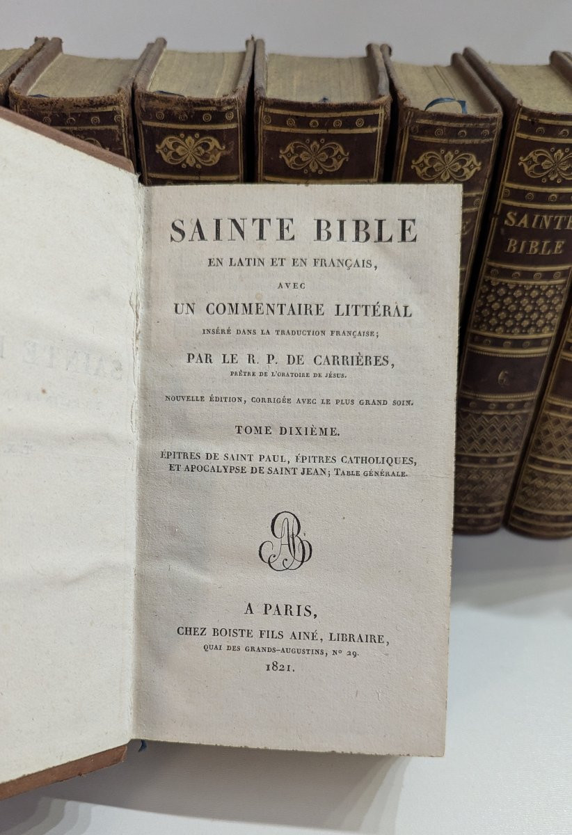 Sainte Bible - Paris - 1821 - 10 Tomes COMPLET - Books 19th-photo-2