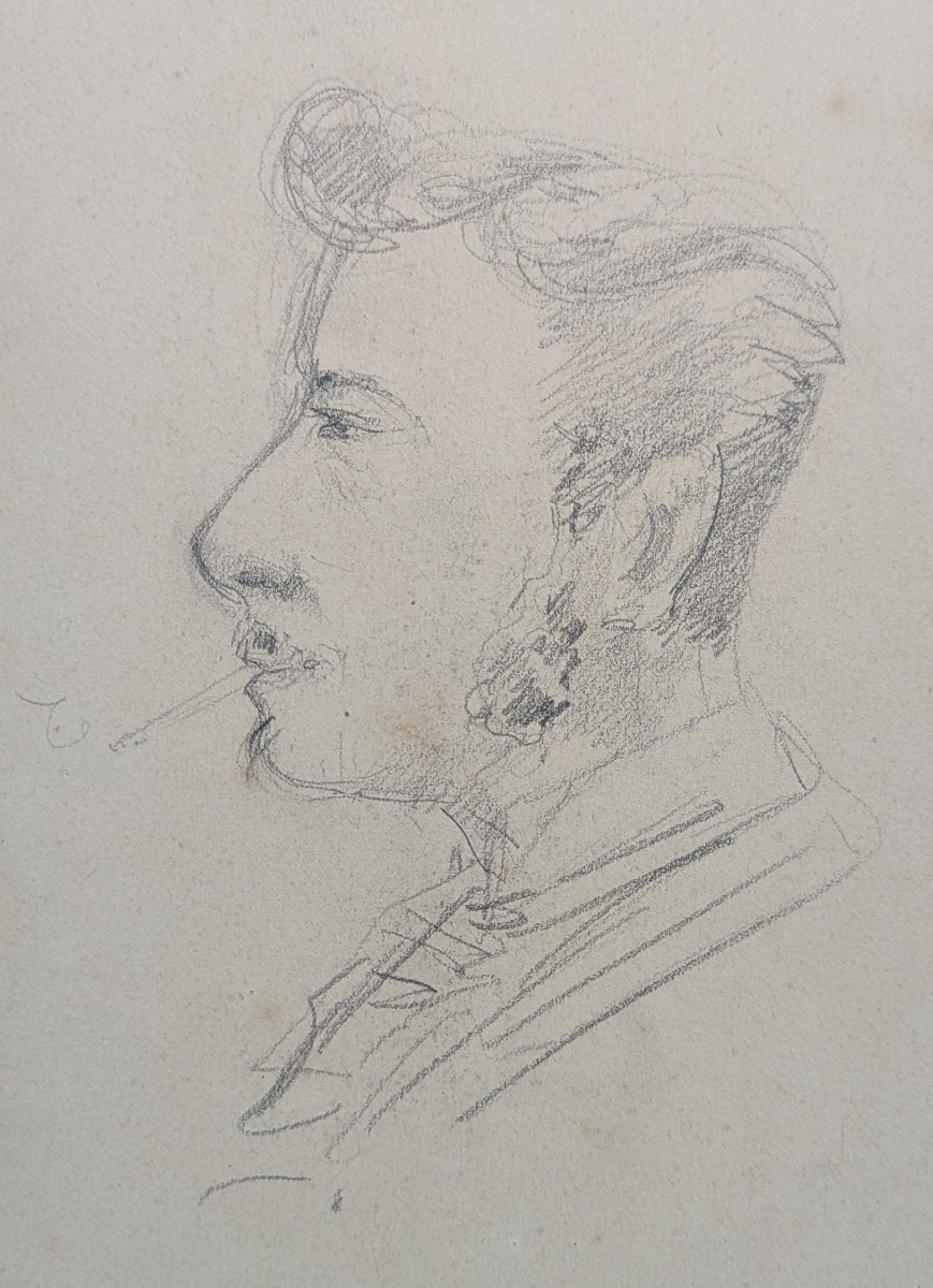 Drawing By Toulouse-lautrec – Portrait Of Pierre Marcel Lesclide – Around 1880 – Certificate 