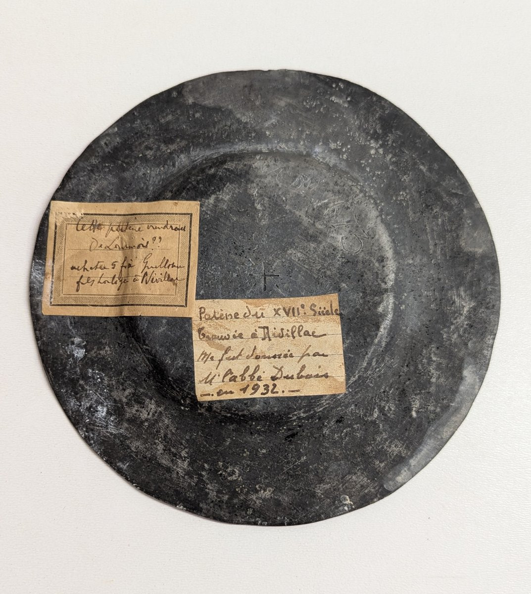 Pewter Paten Dated 1673 - 17th Century - Documented Early Provenance-photo-3