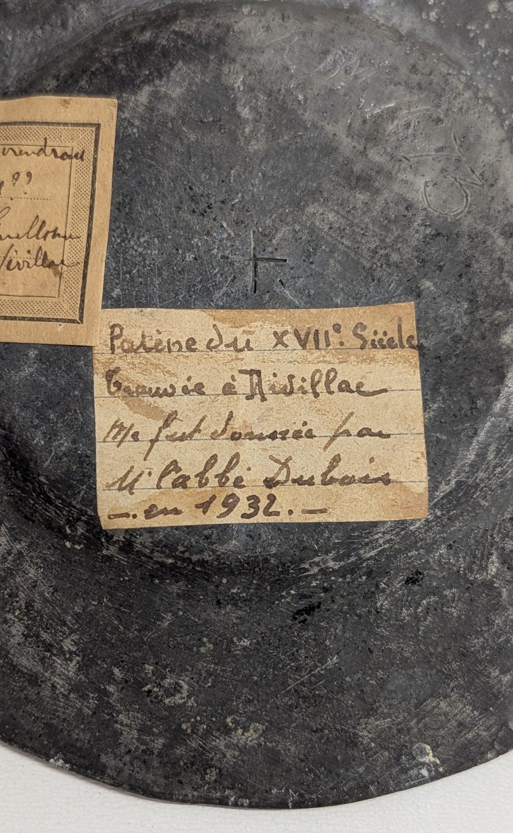 Pewter Paten Dated 1673 - 17th Century - Documented Early Provenance-photo-1