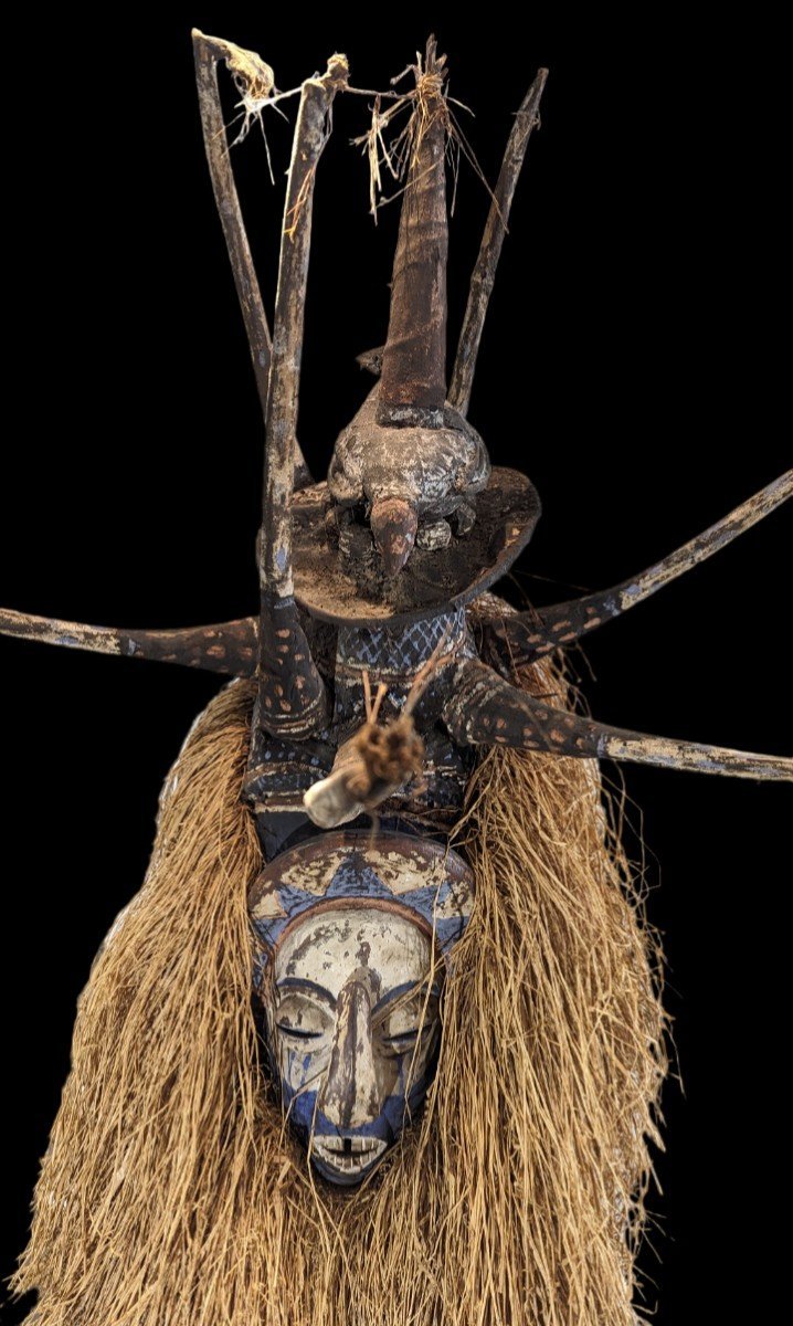 Large Yaka Mask - Mukanda - Kongo - Drc - Origin - 110cm-photo-3