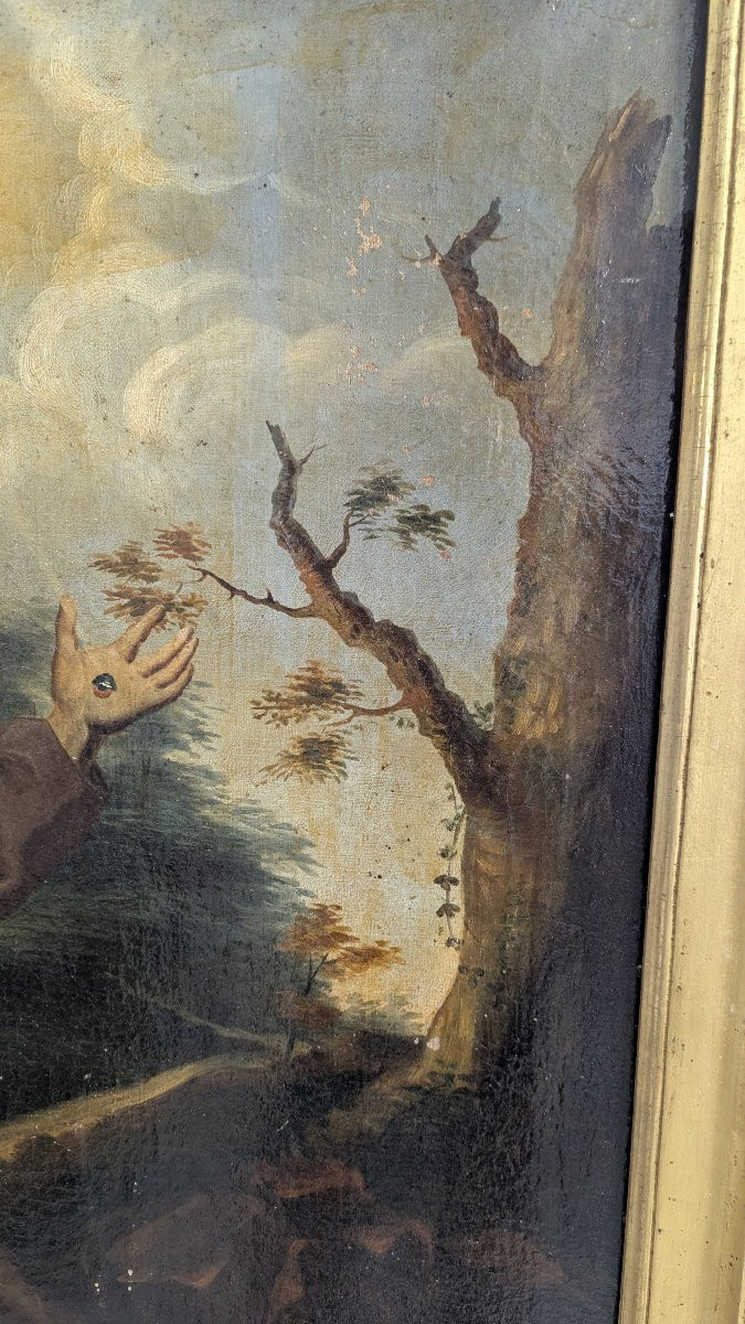 Saint Francis Of Assisi Receiving The Stigmata – 19th Century – 95x79cm-photo-6