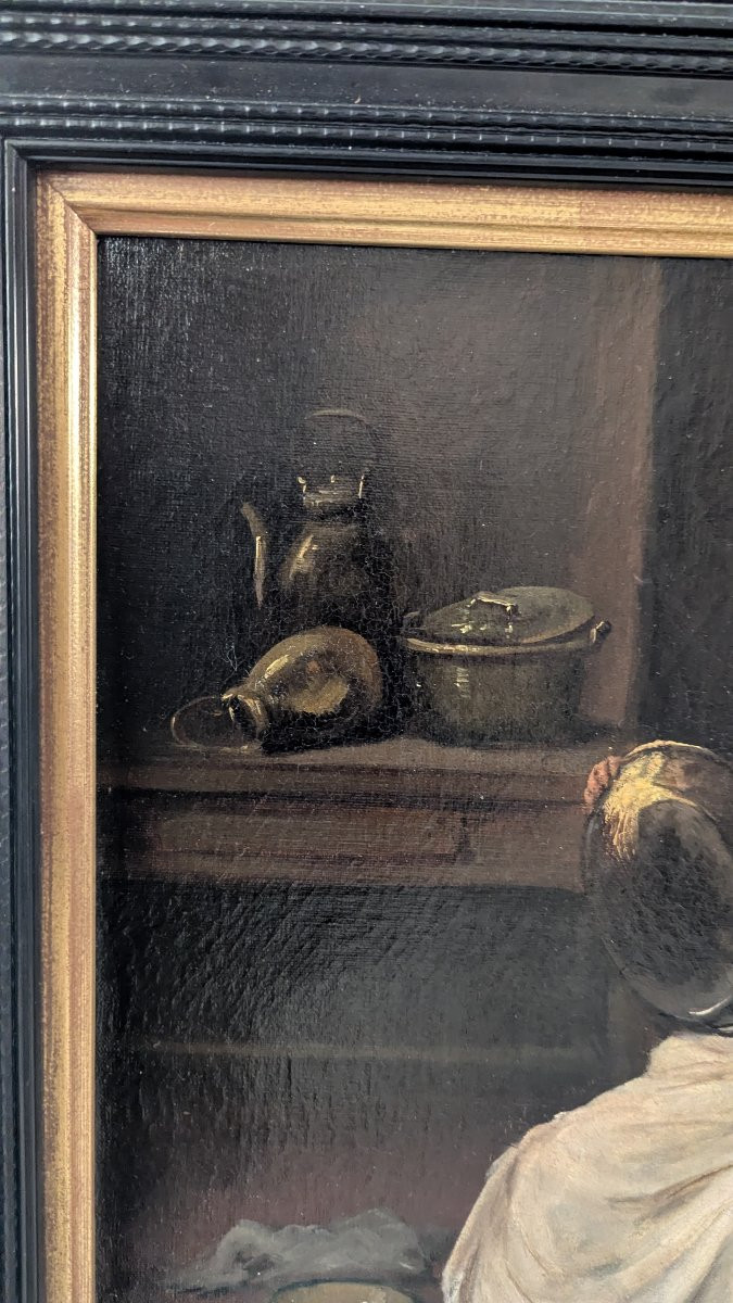 Kitchen Scene – Oil On Canvas By Joseph-denis Odevaere (1775-1830) -photo-4