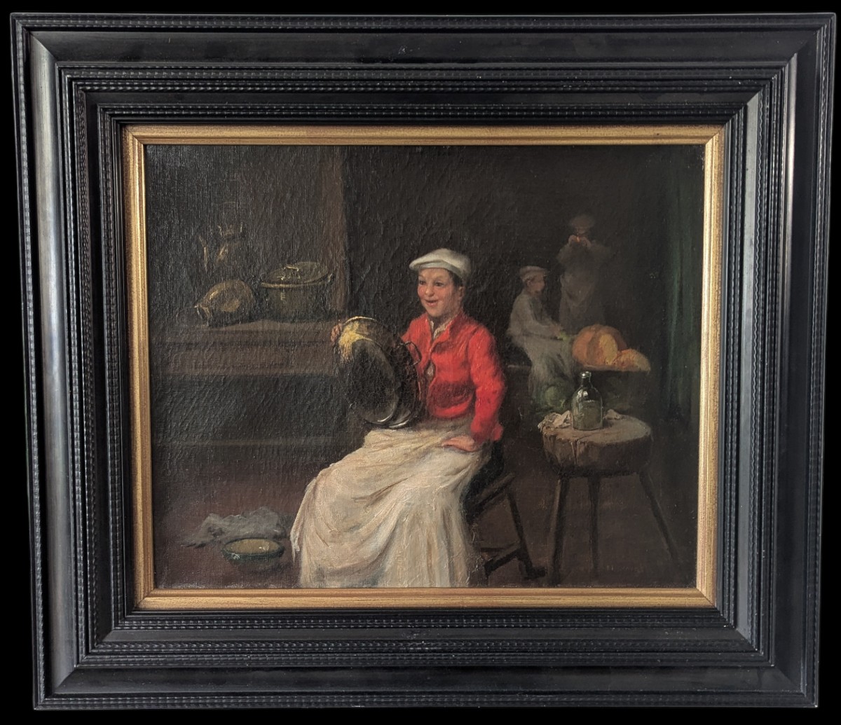 Kitchen Scene – Oil On Canvas By Joseph-denis Odevaere (1775-1830) 